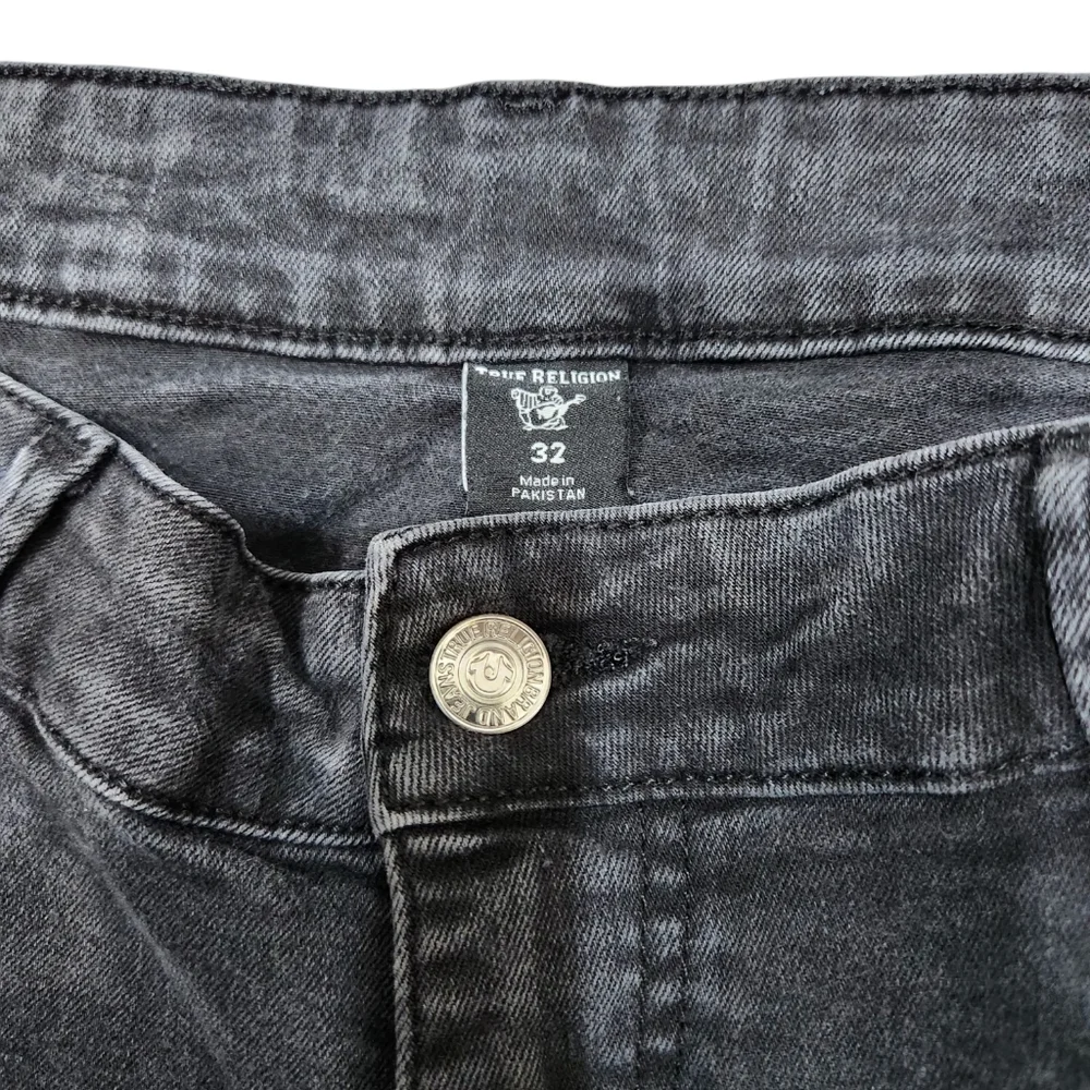 True Religion Jenny Curvy Faded Black High Rise Row Ham Skinny Jeans 32